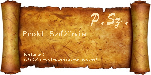 Prokl Szénia névjegykártya